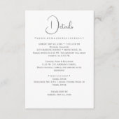 Silver Calligraphy Wedding Details Kaart (Voorkant)