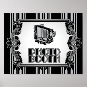 Silver Camera 1920's Foto Booth Poster