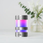 Silver Can Optics Roze Blauwe Vloeistoffen en Mono Visitekaartje (Staand voorkant)