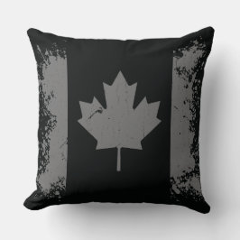 Silver Canada Grunge Flag Kussen