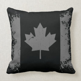Silver Canada Grunge Flag Kussen