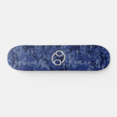 Silver Cancer Zodiac Sign Navy Blue Digital Camo Persoonlijk Skateboard (Horizontaal)