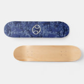 Silver Cancer Zodiac Sign Navy Blue Digital Camo Persoonlijk Skateboard (Horizontaal)