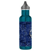 Silver Cancer Zodiac Sign Navy Blue Digital Camo Waterfles (Links)