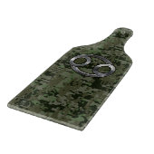Silver Cancer Zodiac Sign on Green Digital Camo Snijplank (Hoek)