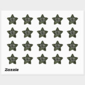 Silver Cancer Zodiac Sign on Green Digital Camo Ster Sticker (Vel)