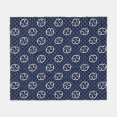 Silver Cancer Zodiac Symbol Navy Carbon Fiber Fleece Deken (Voorkant (Horizontaal))