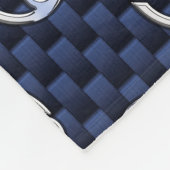 Silver Cancer Zodiac Symbol Navy Carbon Fiber Fleece Deken (Hoek)