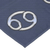 Silver Cancer Zodiac Symbol Navy Carbon Fiber Tafelkleed (Gekanteld)