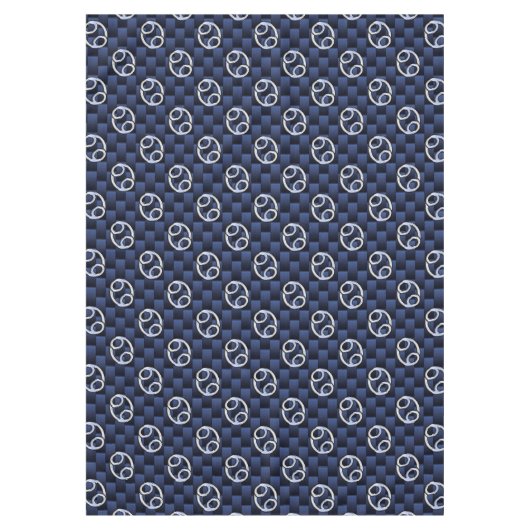 Silver Cancer Zodiac Symbol Navy Carbon Fiber Tafelkleed (Voorkant)