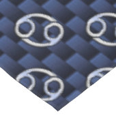 Silver Cancer Zodiac Symbol Navy Carbon Fiber Tafelkleed (Gekanteld)