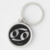 Silver Cancer Zodiac Symbol Sleutelhanger (Voorkant)
