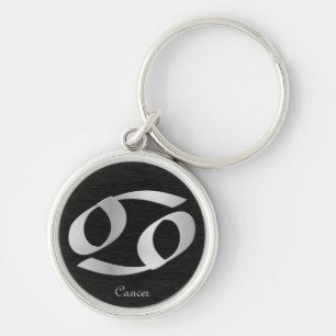 Silver Cancer Zodiac Symbol Sleutelhanger