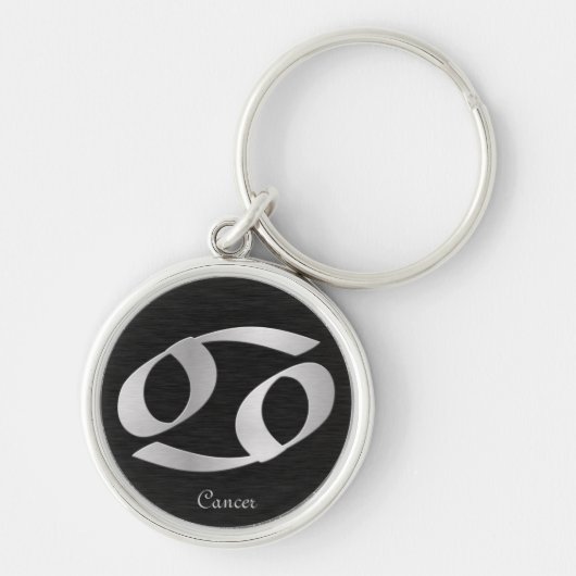 Silver Cancer Zodiac Symbol Sleutelhanger (Voorkant)
