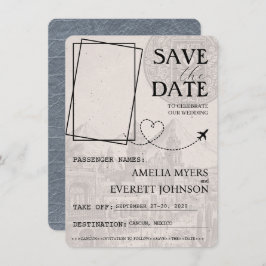 Silver Cancun Passport Bewaar de datum Save The Date