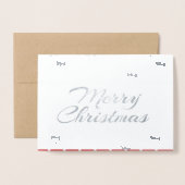 Silver Candy Cane Kerstmis Folie Kaarten (Voorkant met envelop)