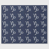 Silver Capricorn Zodiac Sign Blue Carbon Style Cadeaupapier (Vlak)