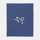 Silver Capricorn Zodiac Symbol Blue Camouflage Fleece Deken (Voorkant)