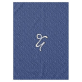 Silver Capricorn Zodiac Symbol Blue Camouflage Tafelkleed (Voorkant)