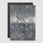 Silver Capricorn Zodiac Symbol Steel Style (Voorkant / Achterkant)