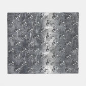 Silver Capricorn Zodiac Symbol Steel Style Fleece Deken (Voorkant (Horizontaal))