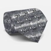 Silver Capricorn Zodiac Symbol Steel Style Stropdas (Opgerold)