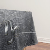 Silver Capricorn Zodiac Symbol Steel Style Tafelkleed (Voorbeeld)