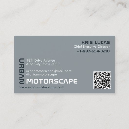 Silver Car Grey Visitekaartje (Achterkant)