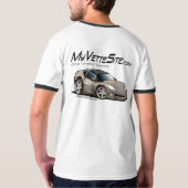 Silver Car van MyVetteSite.com T-shirt (Achterkant volledig)