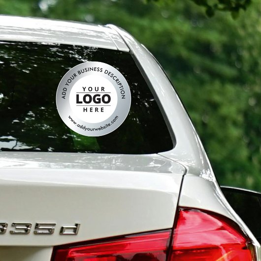 Silver Car Window Decal Business Logo Website Sticker