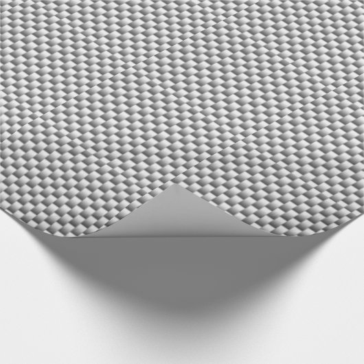 Silver Carbon Fiber Style Print Cadeaupapier (Hoek)