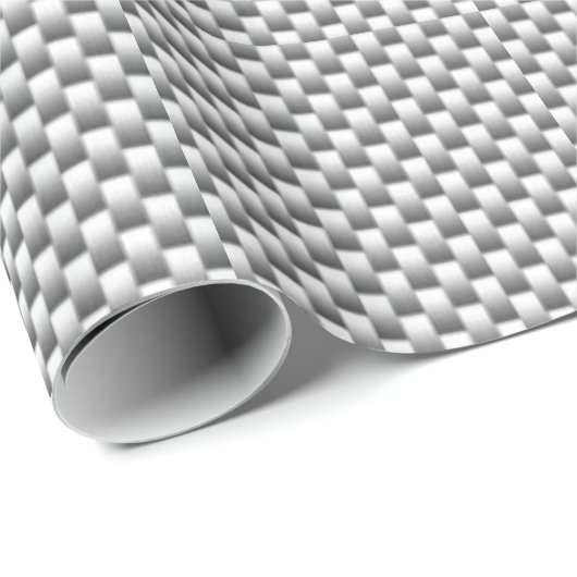 Silver Carbon Fiber Style Print Cadeaupapier (Rol Hoek)