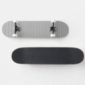 Silver Carbon Fiber Style Print Skateboard (Horizontaal)