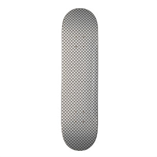Silver Carbon Fiber Style Print Skateboard