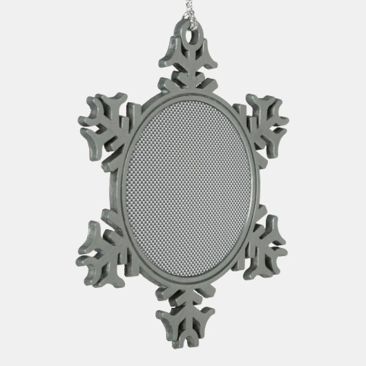Silver Carbon Fiber Style Print Tin Sneeuwvlok Ornament (Links)