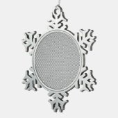 Silver Carbon Fiber Style Print Tin Sneeuwvlok Ornament (Rechts)