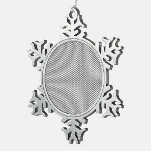 Silver Carbon Fiber Style Print Tin Sneeuwvlok Ornament (Rechts)