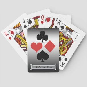 Silver Card Club-Personalize Name Pokerkaarten