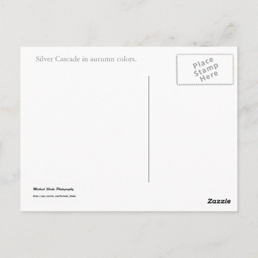Silver Cascade Briefkaart (Achterkant)