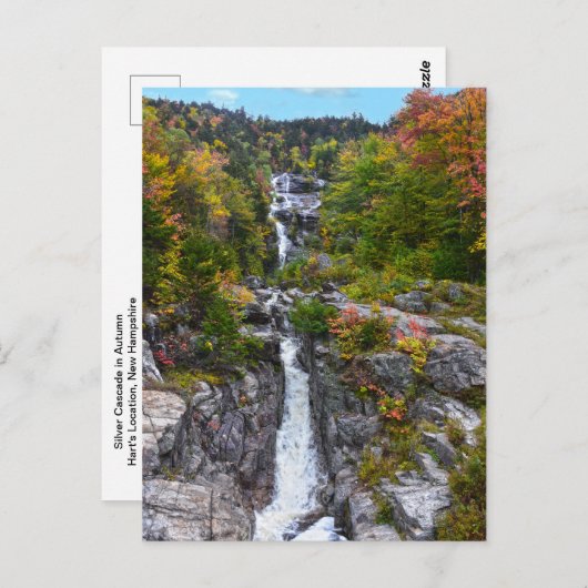 Silver Cascade in de herfst, New Hampshire Briefkaart (Voorkant / Achterkant)