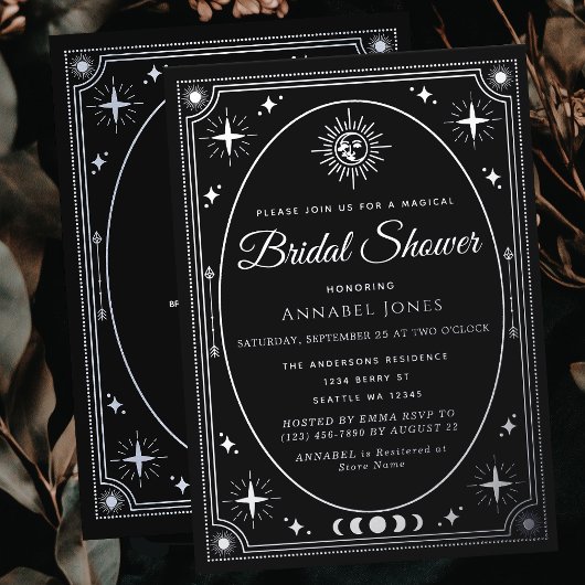 Silver Celestial Black Tarot Kaart Vrijgezellenfee