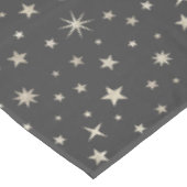 Silver Celestial Stars Pattern Cute Charcoal Gray Tafelkleed (Gekanteld)