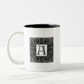 Silver Celtic "A" Monogram Tweekleurige Koffiemok (Links)