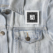 Silver Celtic "A" Monogram Vierkante Button 5,1 Cm (In situ)