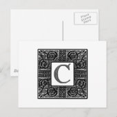 Silver Celtic "C" Monogram Briefkaart (Voorkant / Achterkant)