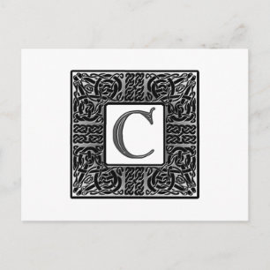 Silver Celtic "C" Monogram Briefkaart