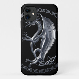 Silver Celtic Dragon iPhone 11 Hoesje
