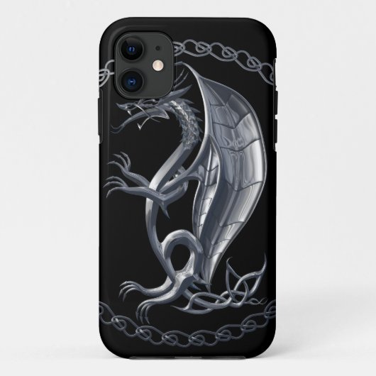 Silver Celtic Dragon Case-Mate iPhone Case (Achterkant)