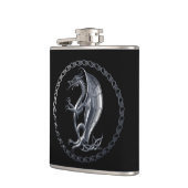 Silver Celtic Dragon Heupfles (Links)