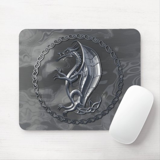 Silver Celtic Dragon Mousepad Muismat (Met muis)